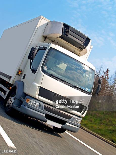 truck on the move - luton stock pictures, royalty-free photos & images