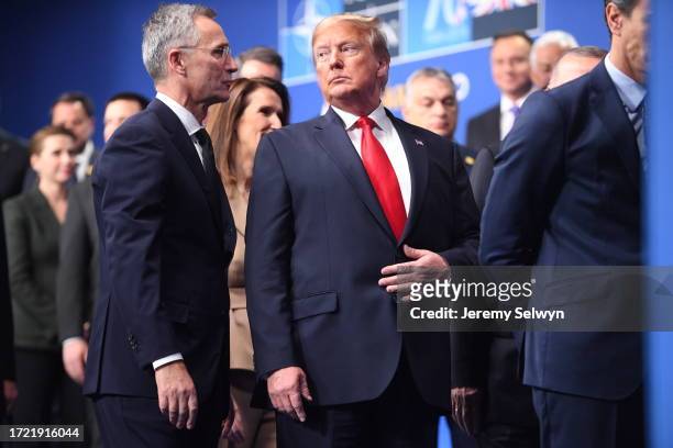 Us President Donald Trump As Heads Of State And Government Gather For Family Photo At The Nato Summit.Watford, London, U.K. 04-December-2019
