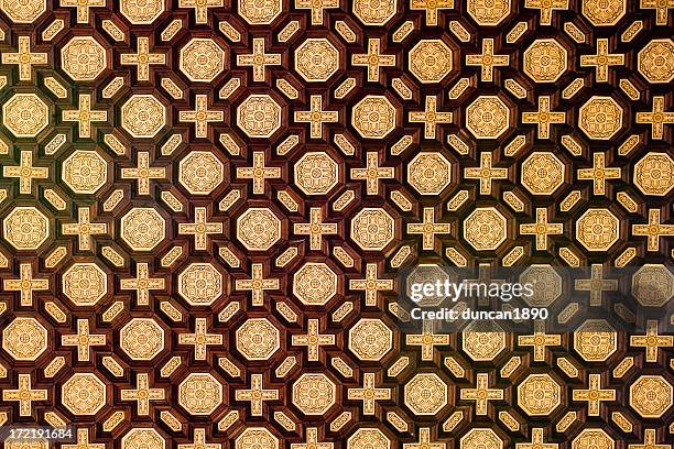ceiling pattern - plaza de espana seville stock illustrations