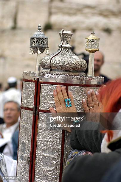 touching the torah - torah dressed stock pictures, royalty-free photos & images