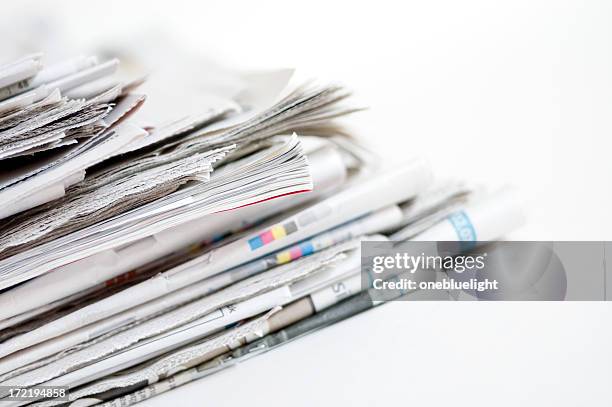 stack of newspapers - bundle stock pictures, royalty-free photos & images