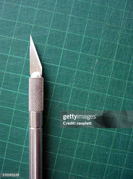 cutting mat and knife - craft knife stock pictures, royalty-free photos & images