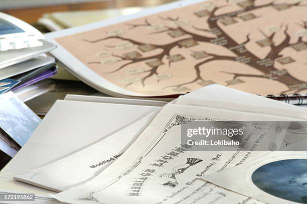 genealogy marriage research - stamboom stockfoto's en -beelden