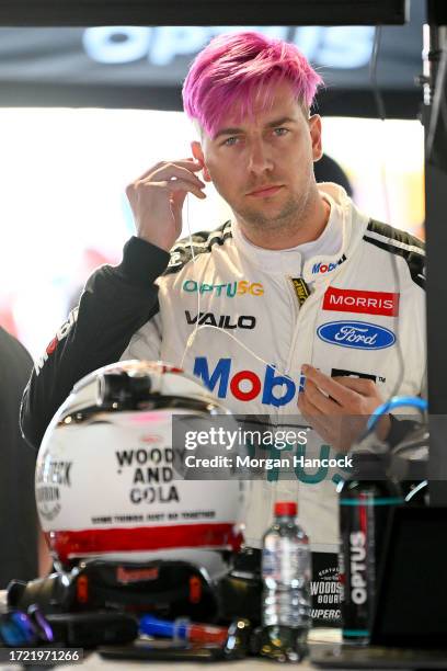 Chaz Mostert, driver of the Walkinshaw Andretti United Ford Mustang watches on during the Top Ten Shootout during the Bathurst 1000, part of the 2023...