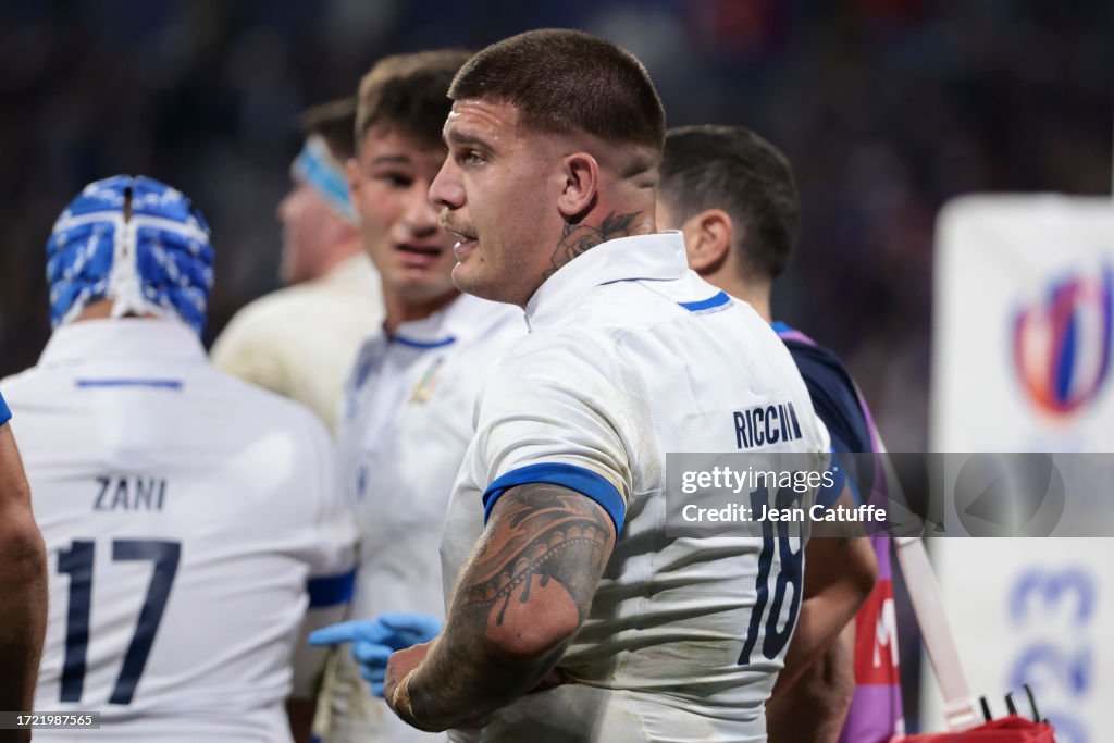 Marco Rugby Marco Riccioni of Italy looks on during the Rugby World Cup France ...