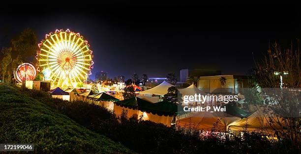 parque de diversões à noite - redondo beach califórnia imagens e fotografias de stock