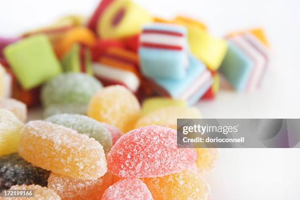 assorted sweets - sour candy stock pictures, royalty-free photos & images