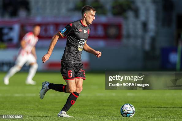 Taras Romanchuk of Jagiellonia Bialystok seen in action during the