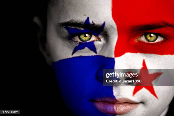 panameño niño - bandera panameña fotografías e imágenes de stock