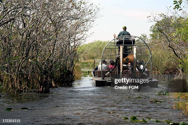 everglades en hidrodeslizador - parque nacional everglades fotografías e imágenes de stock