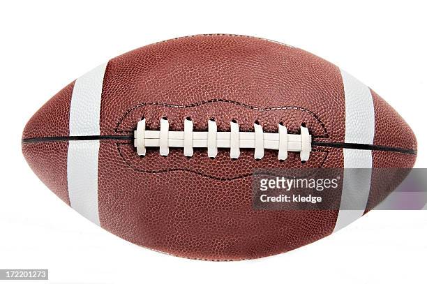 american football ball on white background - football stock pictures, royalty-free photos & images
