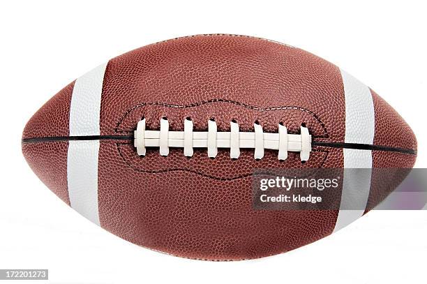 american football ball on white background - sports equipment isolated stock pictures, royalty-free photos & images