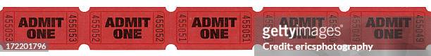 admit one tickets (clipping path) - drama awards stock pictures, royalty-free photos & images
