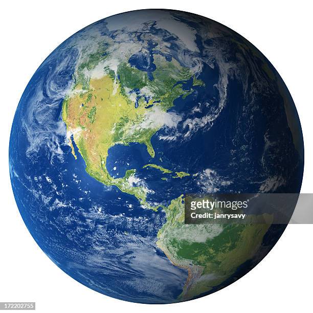 modelo de tierra: vista de los estados unidos - mundo fotografías e imágenes de stock