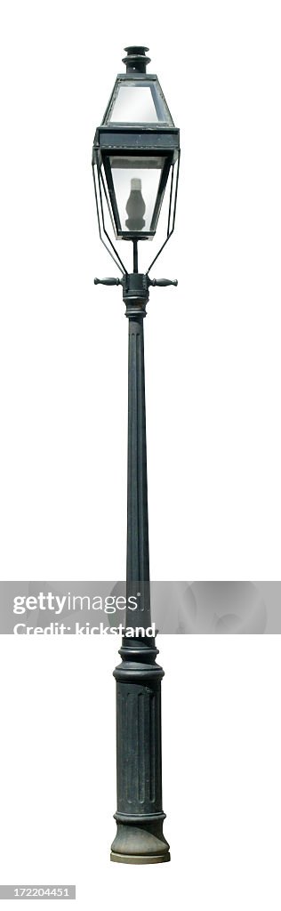 Antique lamp post with clipping path