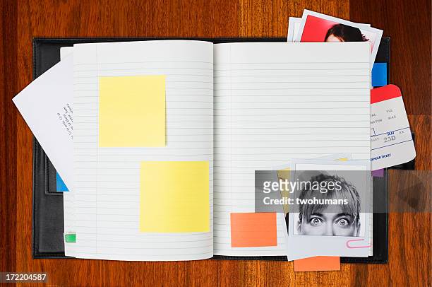 la planification de votre journée - scrap book photos et images de collection