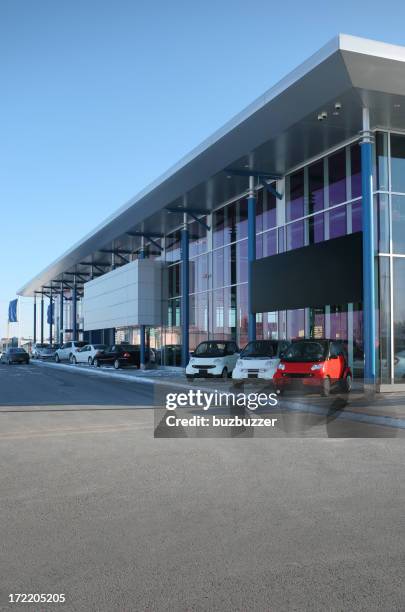 modern car dealership - showroom building stock pictures, royalty-free photos & images