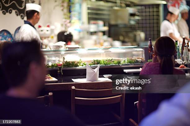 sushi bar - sushi restaurant stock pictures, royalty-free photos & images