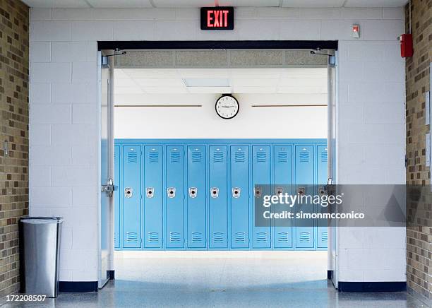 school hallway - corridor stock pictures, royalty-free photos & images