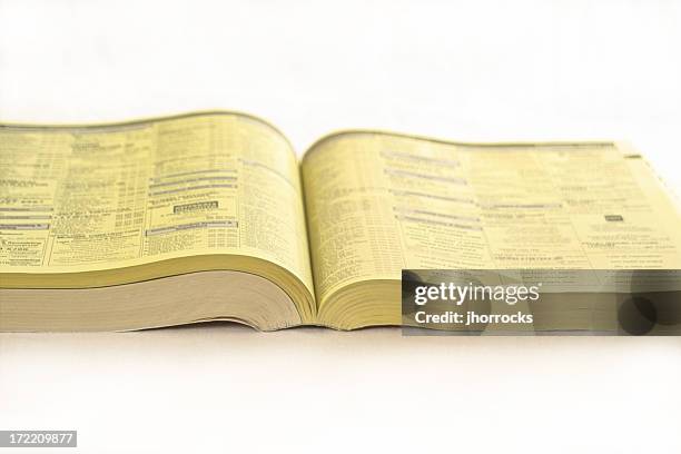 yellow pages - telephone directory stock pictures, royalty-free photos & images