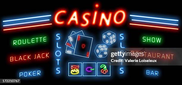 addict casino (roulette, black jack...) - casino sign stock pictures, royalty-free photos & images