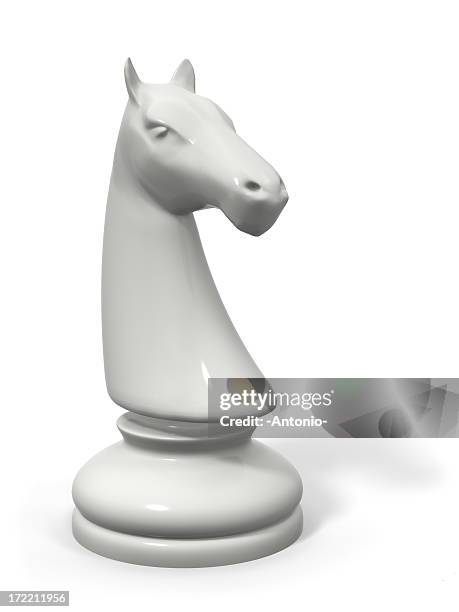 white knight - 3d chess stock pictures, royalty-free photos & images