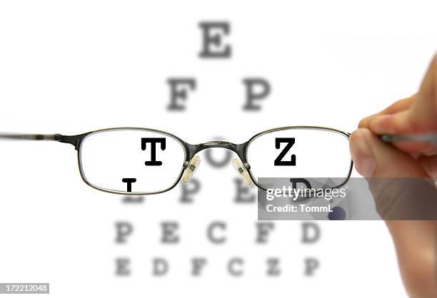 need eyeglasses? - eye test chart stock pictures, royalty-free photos & images