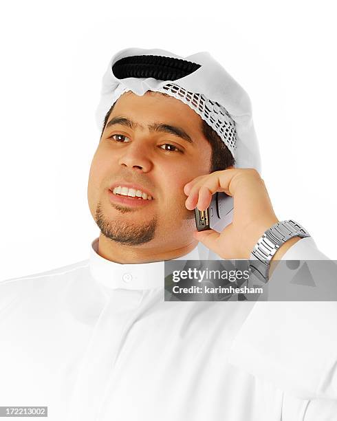 arab call - middle eastern male on phone isolated stock pictures, royalty-free photos & images