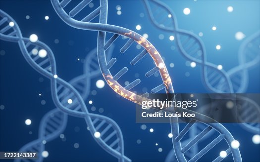 Science biotechnology DNA chromosome, 3D rendering Science biotechnology DNA chromosome, 3D rendering