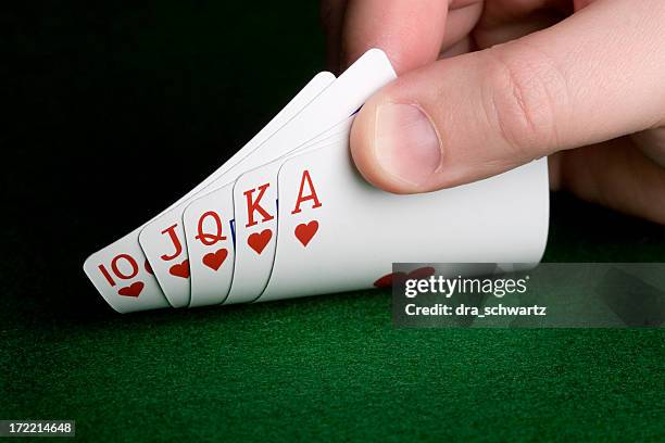 royal flush - royal flush stock-fotos und bilder