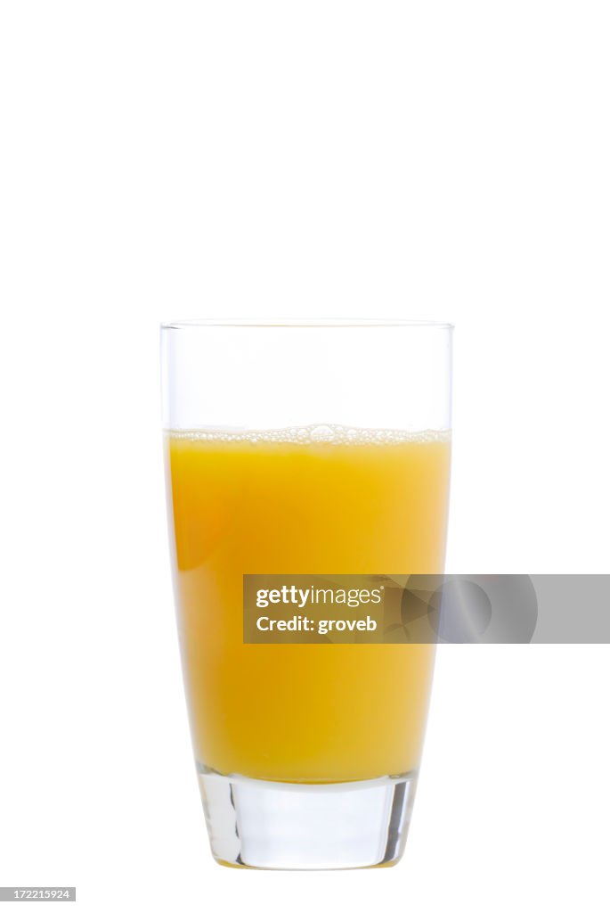 Full glass of Florida orange juice w/clipping path