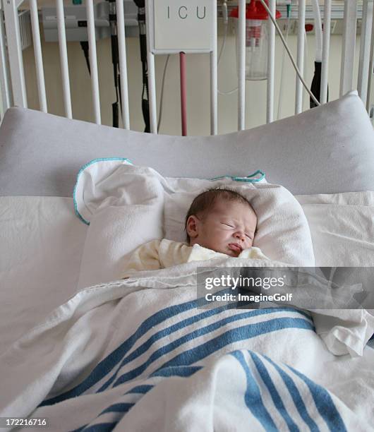 baby in icu - hospital acquired infection stock pictures, royalty-free photos & images