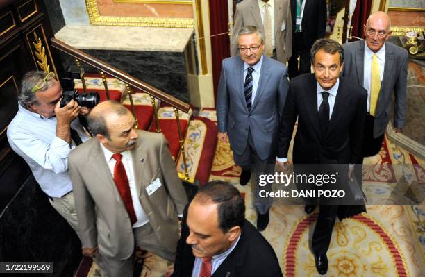 Spain's Prime Minister Jose Luis Rodriguez Zapatero arrives to attend the annual State of the Nation debate at the Parliament in Madrid on 14 July...