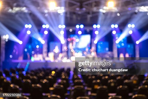 Defocused Illuminated Lights At Stage Defocused Illuminated Lights At Stage
