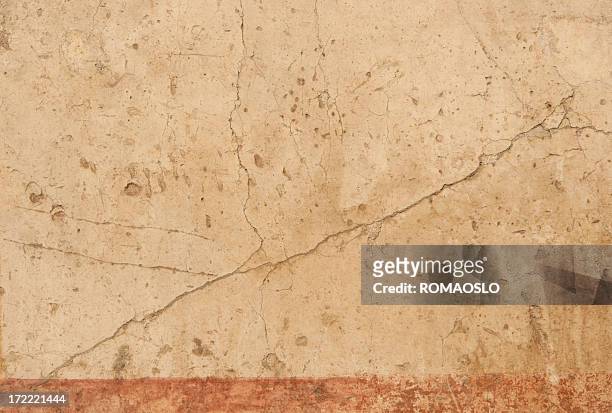romano antigo fundo de textura de parede pintada, roma, itália - arcaico - fotografias e filmes do acervo