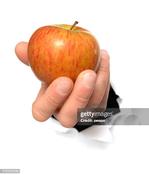 hands series - explosion of apples stock pictures, royalty-free photos & images