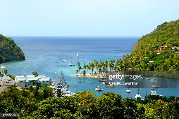 safe harbour 1 - saint lucia caribbean stock pictures, royalty-free photos & images