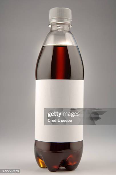 cola bottle with blank label - cola bottle stock pictures, royalty-free photos & images