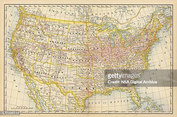 stockillustraties, clipart, cartoons en iconen met america old map - westelijke verenigde staten