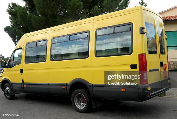 yellow school bus..scuolabus - shuttle bus stock pictures, royalty-free photos & images