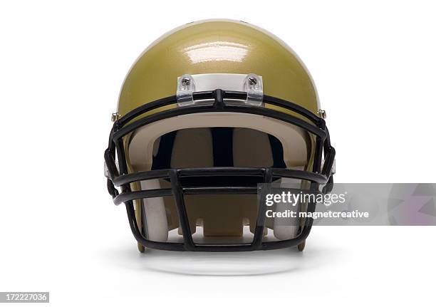 an isolated gold football helmet - quarterback isolated stock pictures, royalty-free photos & images