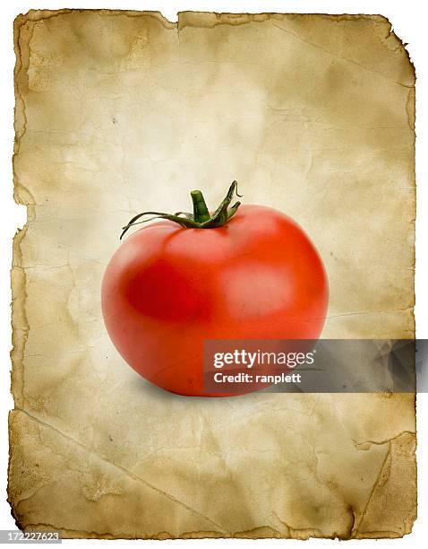 tomato and grungy background (with clipping path) - beefsteak tomato stock pictures, royalty-free photos & images