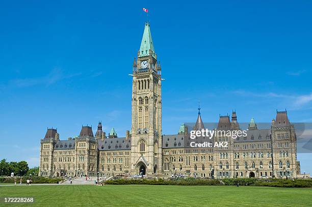 kanadische parlament - parliament hill ottawa stock-fotos und bilder