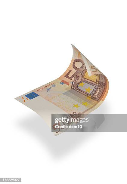 fünfzigeuroschein (isoliert - euroscheine stock-fotos und bilder