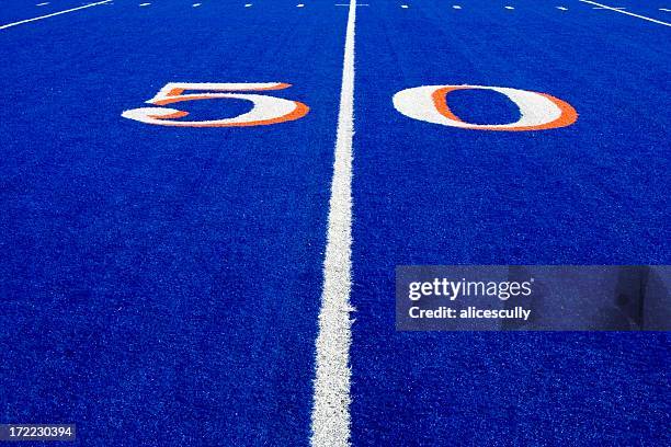 fifty yard line - artificial turf stock pictures, royalty-free photos & images