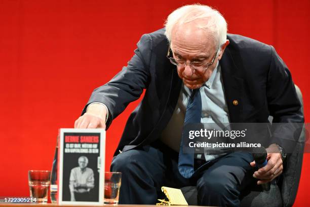 October 2023, Berlin: U.S. Politician Bernie Sanders at the launch of his book "It's Okay to Be Angry at Capitalism" at the House of World Cultures...