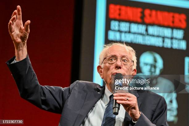 October 2023, Berlin: U.S. Politician Bernie Sanders at the launch of his book "It's Okay to Be Angry at Capitalism" at the House of World Cultures...