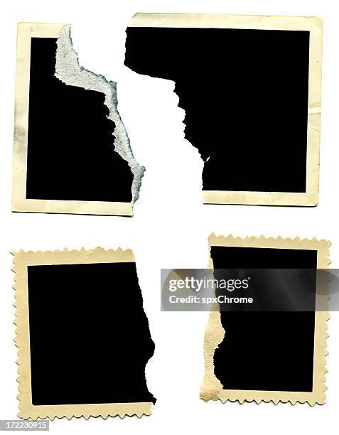 antique photos - torn in half - old-vintage-photographs stock pictures, royalty-free photos & images