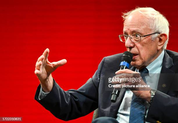 October 2023, Berlin: U.S. Politician Bernie Sanders at the launch of his book "It's Okay to Be Angry at Capitalism" at the House of World Cultures...