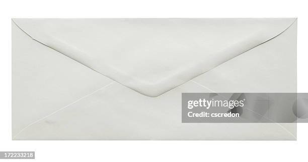 a empty white envelope on a white background - kuvert bildbanksfoton och bilder
